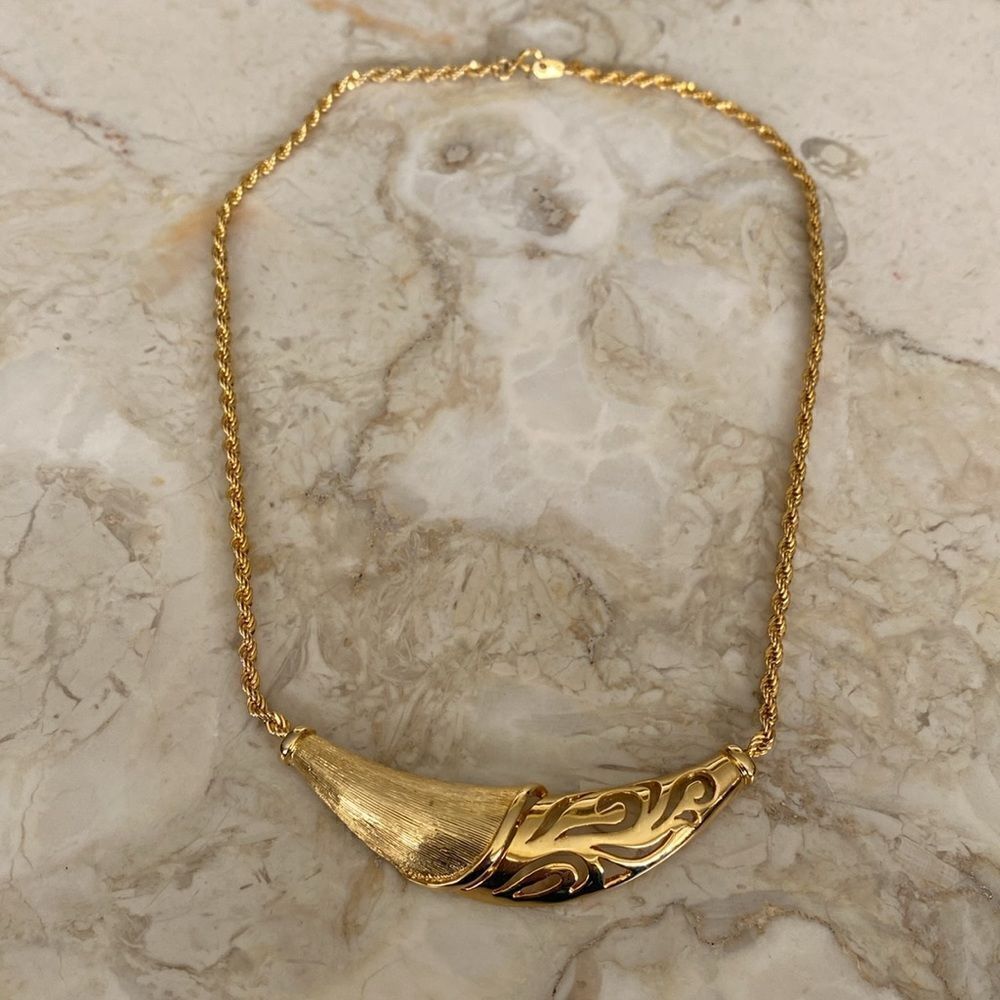 Gold Tone Rope Chain Necklace 18”